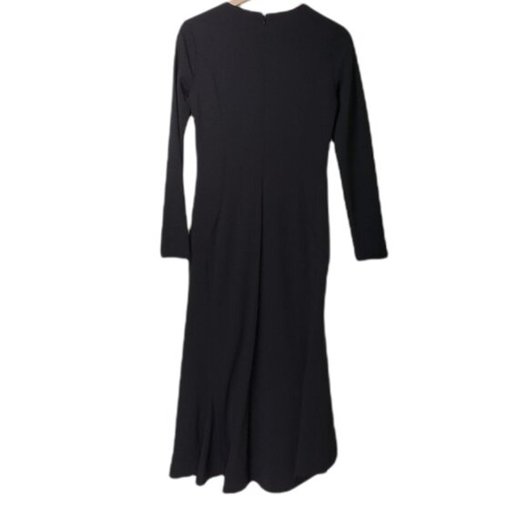 Rachel Roy‎ Collection Long Sleeve Midi Dress S Bonded Hem Black - Picture 10 of 14
